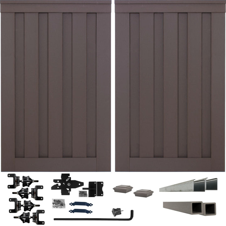Trex Fencing Seclusions 6-ft H x 8-ft W Woodland Brown Residential Composite Fence Gate with Hardware