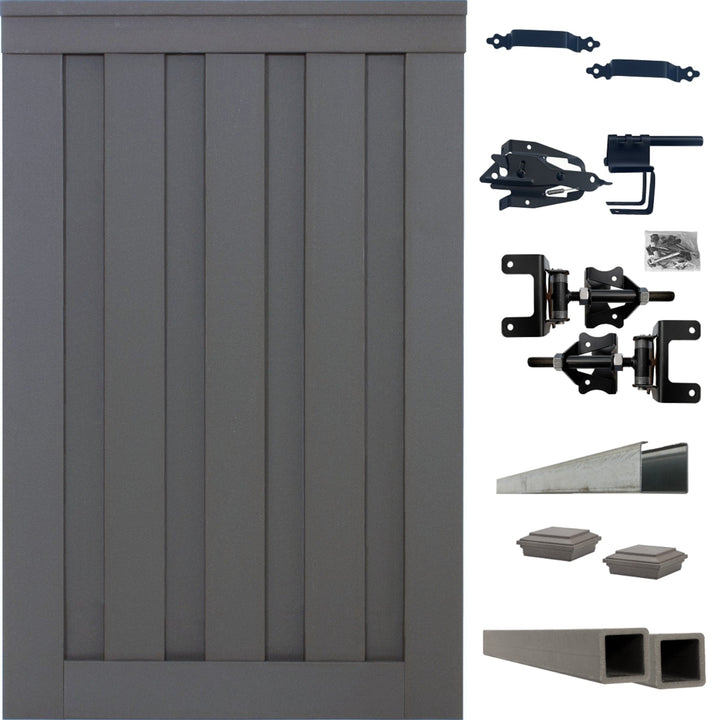 Trex Fencing Seclusions 6-ft H x 4-ft W Winchester Grey Residential Composite Fence Gate with Hardware