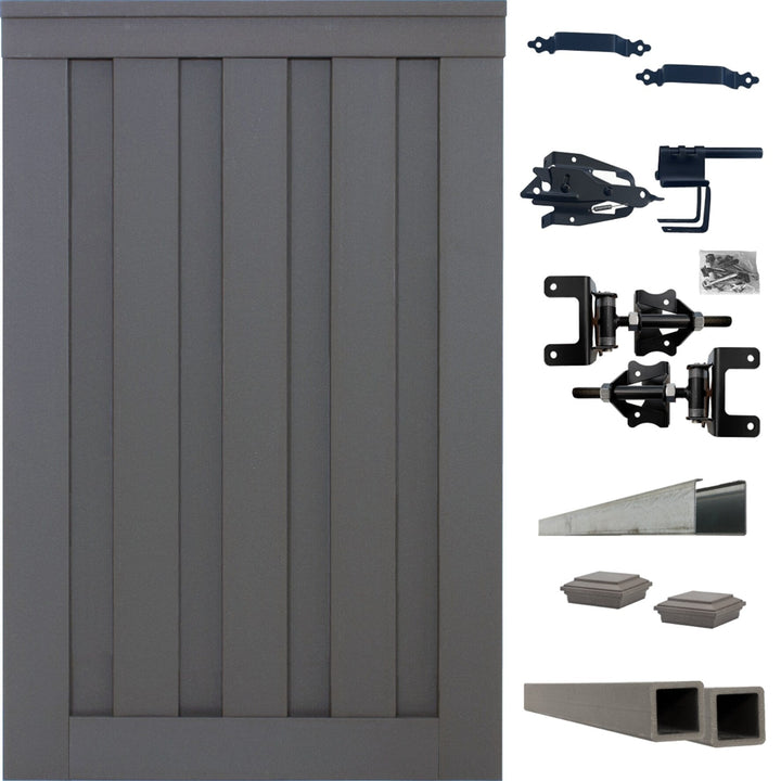 Trex Fencing Seclusions 6-ft H x 5-ft W Winchester Grey Residential Composite Fence Gate with Hardware