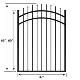 Ironcraft Orleans Black Powder-coated Aluminum Pressed-point Yard Fence Gate
