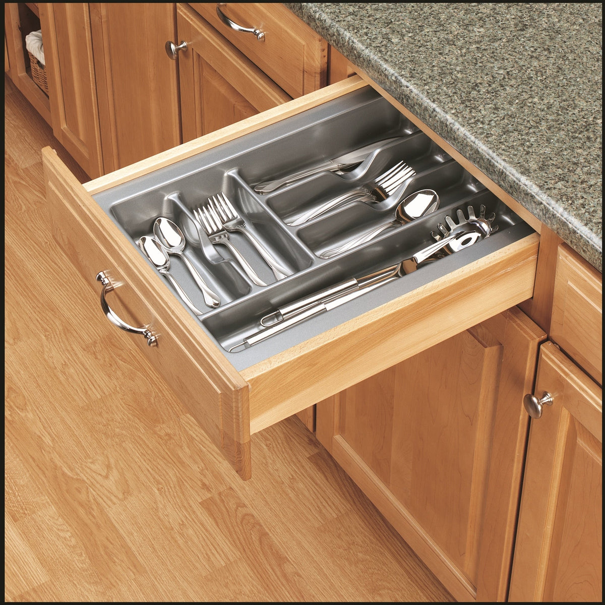 Rev-A-Shelf 21.25-in x 14.25-in Plastic Cutlery Insert Drawer Organizer