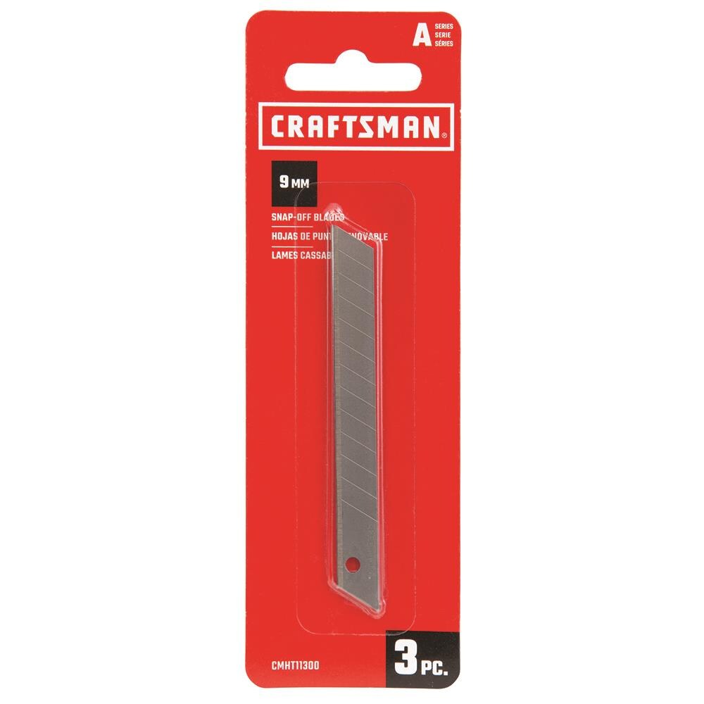 CRAFTSMAN Carbon Steel 9mm Snap-Off Replacement Blades, 3-Pack
