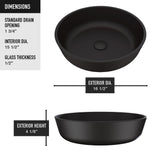 Black Round Modus MatteShell Glass Bathroom Vessel Sink - Super Arbor