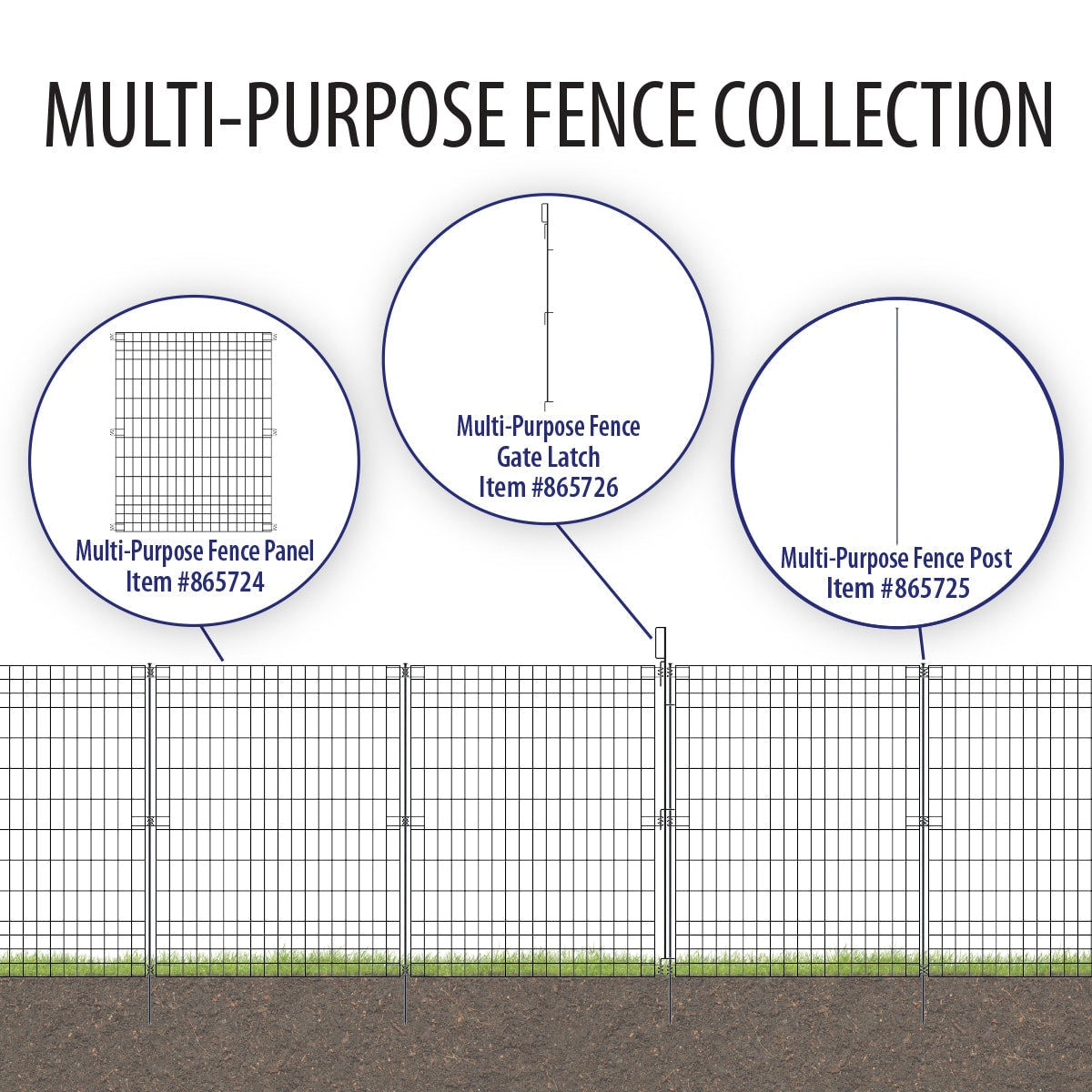 YARDLINK 3-ft W Powder-coated Galvanized Steel Flat-top No Dig Garden Fence Panel
