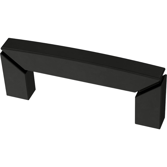 Brainerd Carved Corner 3-in (76mm) Center to Center Matte Black Rectangular Handle Drawer Pull