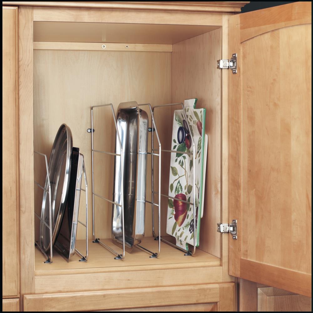 Rev-A-Shelf 0.75-in W x 18-in H x 20-in D Cabinet-Mount Chrome Bakeware Organizer, 1-Tier