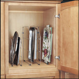 Rev-A-Shelf 0.75-in W x 18-in H x 20-in D Cabinet-Mount Chrome Bakeware Organizer, 1-Tier