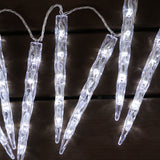 GE Color Choice 100-Count Multi-Function Color-Changing LED Christmas Icicle Lights, 20 Icicles, 9.5-ft Lighted Length, White Wire