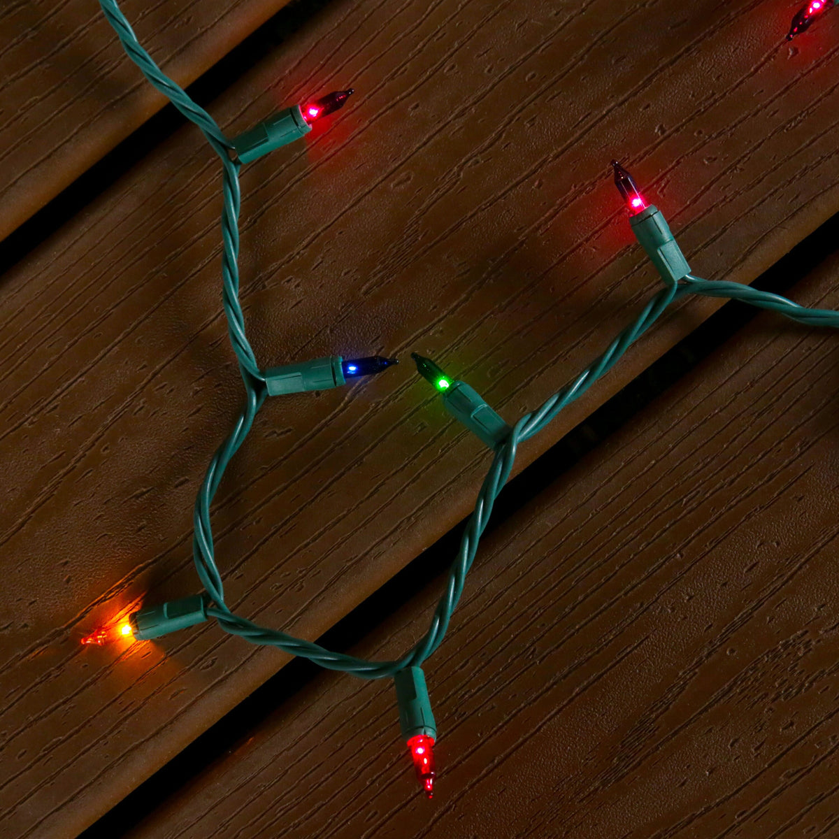 GE ConstantON 450-Count 93-ft Multicolor Incandescent Plug-In Christmas String Lights, Green Wire