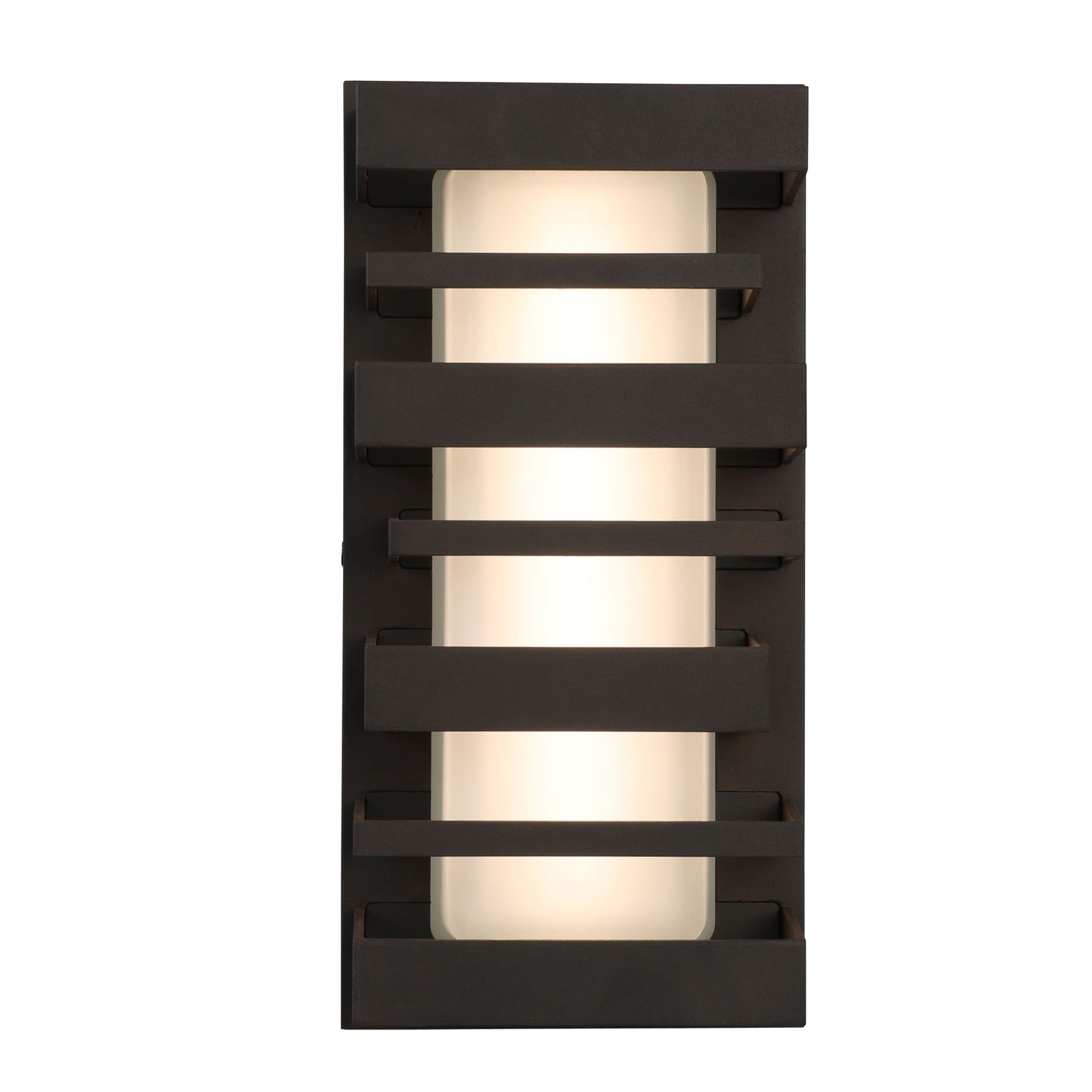 Portfolio Glen Hallow 11-in H Rust Integrated LED Outdoor Wall Light, Hardwired, Wet Rated