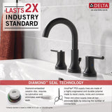 Trinsic 8 in. Widespread 2-Handle Bathroom Faucet with Metal Drain Assembly in Matte Black - Super Arbor