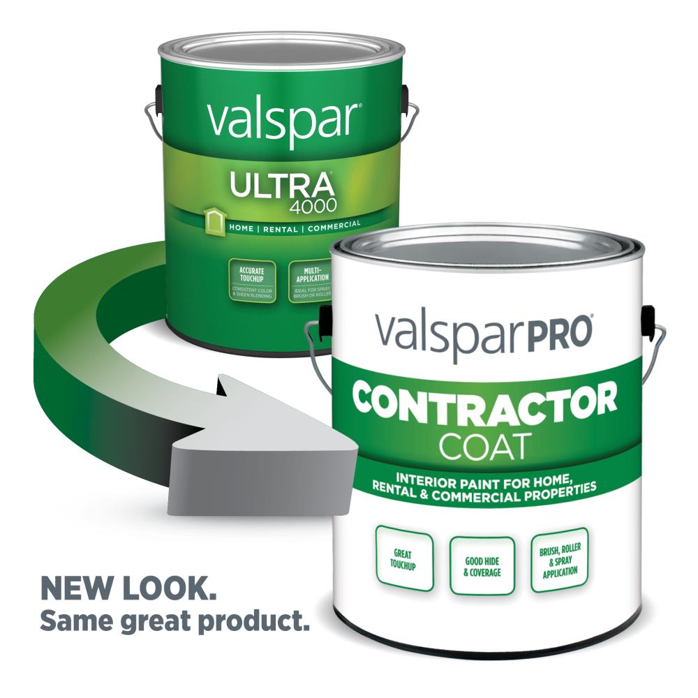Valspar Pro Contractor Coat Semi-Gloss High Hide White Latex Interior Paint, 5-Gallon (640 fl oz)