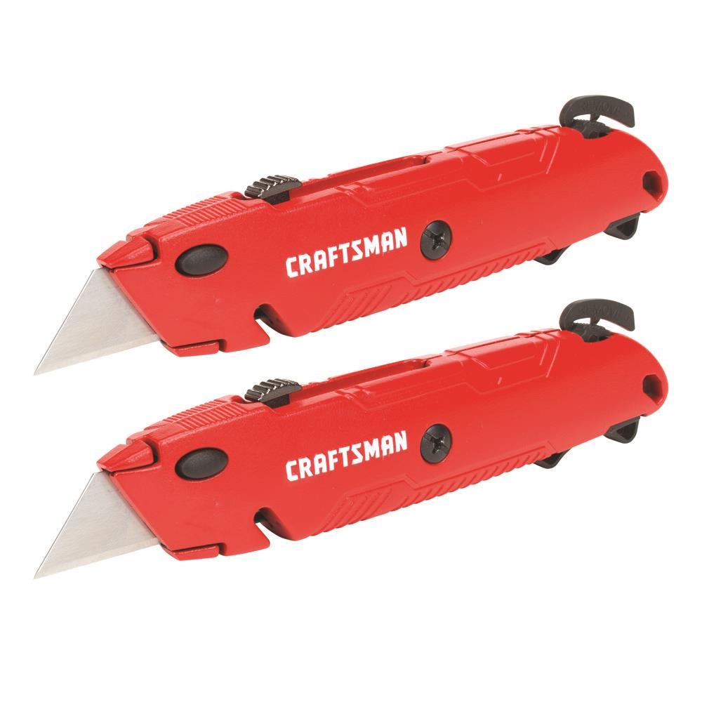 CRAFTSMAN 3/4-in 6-Blade Retractable Utility Knife, 2-Pack, On-Tool Blade Storage