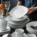 Elisa White Porcelain 30-Piece Casual Ivory White Porcelain Dinnerware Set (Service for 6)