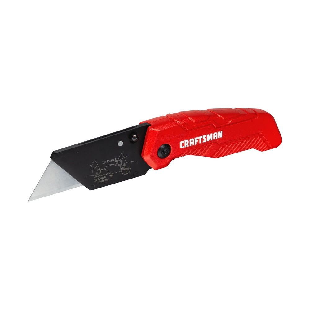 CRAFTSMAN 3/4-in 1-Blade Folding Utility Knife, Quick-Release, Carbon Steel Blade (CMHT10385)