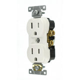 15 Amp Commercial Grade Tamper Resistant Duplex Outlet, White - Super Arbor