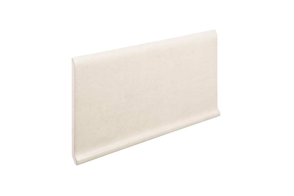 Emser Citadel Ivory Porcelain Cove Base Tile (6-in x 12-in)