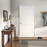 JELD-WEN Monroe 32-in x 80-in Primed 2-Panel Square Solid Core Molded Composite Left-Hand Single Prehung Interior Door with Flat Jamb