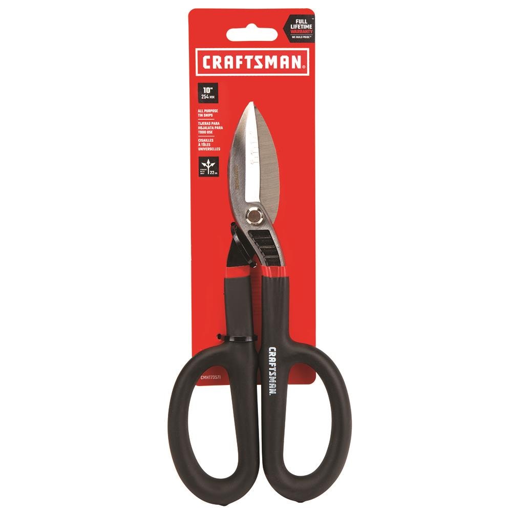 CRAFTSMAN 10-in All-Purpose Tin Snips, 2-in Blade (Straight Cut, Model CMHT73571)