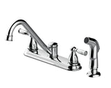 Project Source Brice Chrome 2-Handle Deck-Mount Low-Arc Kitchen Faucet with Side Sprayer and Deck Plate