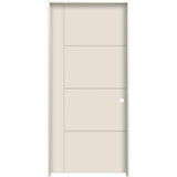JELD-WEN Studio SL130 32-in x 80-in Primed 5-Panel Square Hollow Core Hardwood/Hardboard Left-Hand Single Prehung Interior Door