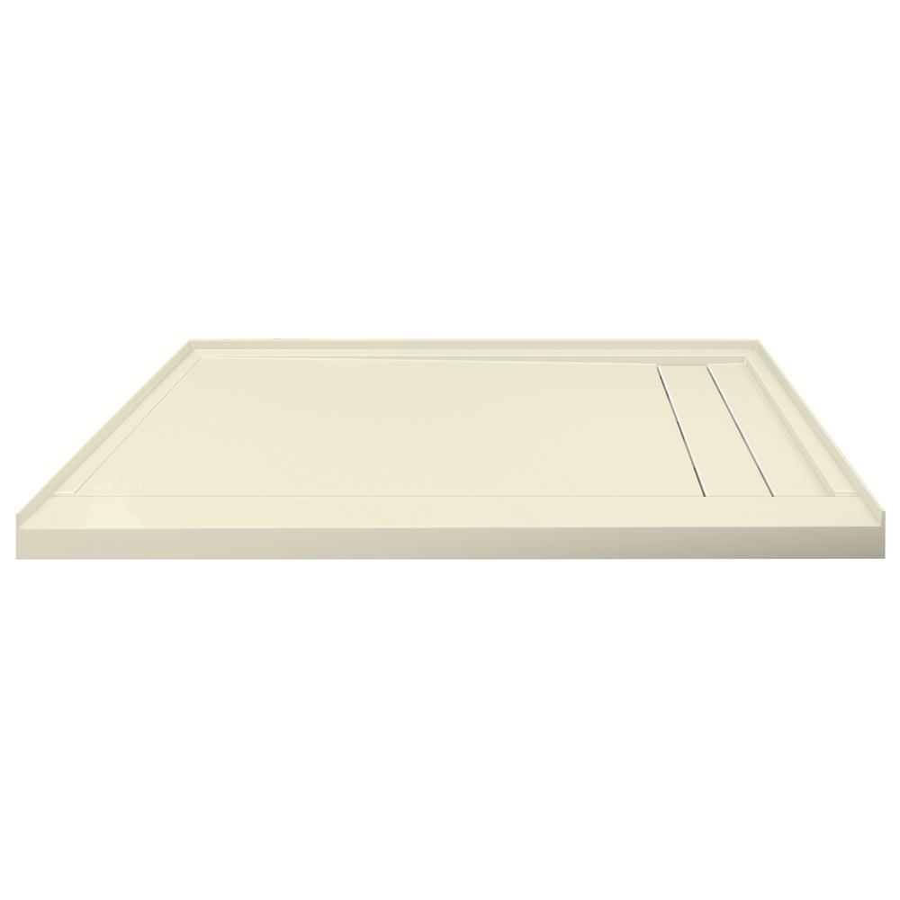 Linear 30 in. x 60 in. Single Threshold Shower Base with a Right Drain in Grey - Super Arbor