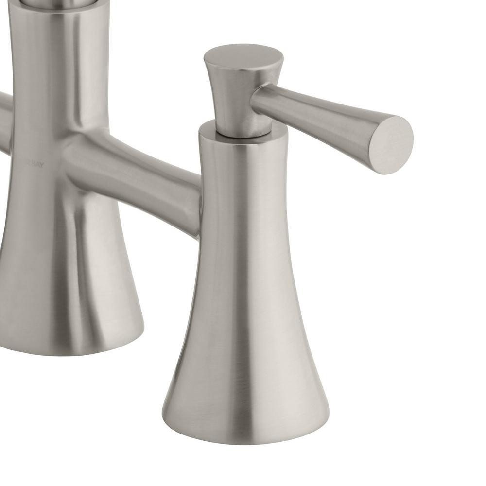 Selma 2-Handle Pull-Down Sprayer Bridge Kitchen Faucet with Soap Dispenser in Stainless Steel - Super Arbor