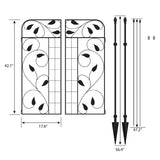 YARDLINK 4-ft H x 3-ft W Black Powder-coated Steel Decorative Metal Flat-top No Dig Decorative Fence Gate