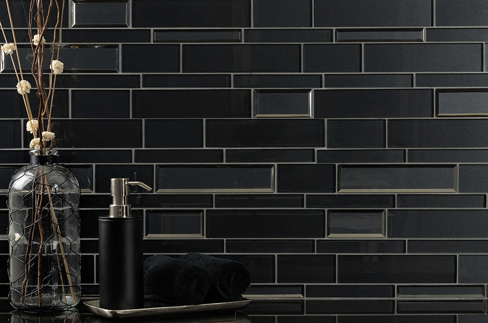 Elida Ceramica Night Reflections 12-in x 12-in Glossy Glass Linear Mosaic Wall Tile (0.95-sq ft)