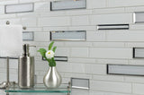 Elida Ceramica Mirror Glass Reflections 12-in x 12-in Glossy Glass Linear Mosaic Wall Tile