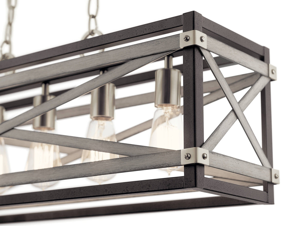 Kichler Stetton 5-Light Distressed Gray Farmhouse Chandelier