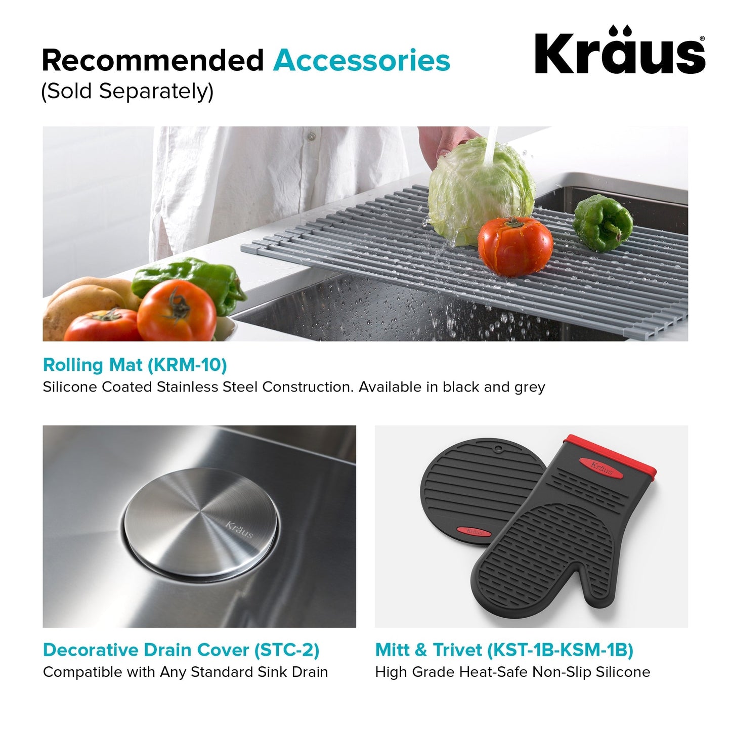 Kraus Stainless Steel Undermount Laundry Sink with Drain and Faucet