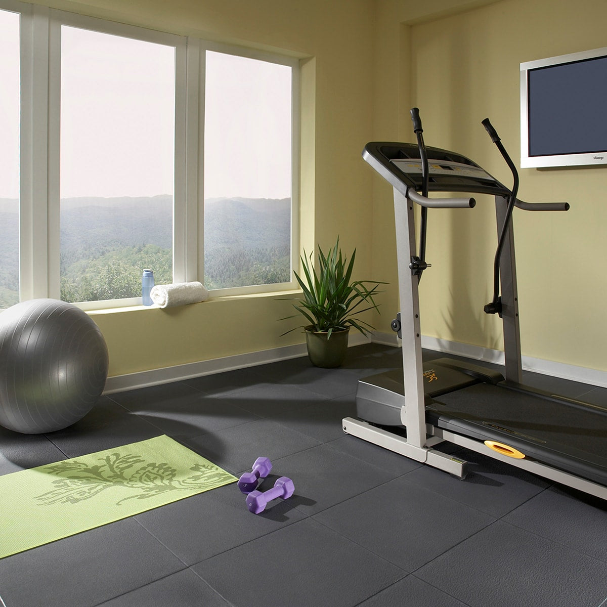 Blue Hawk 18.5-in W x 18.5-in L x 0.157-in T Interlocking Vinyl/Plastic Gym Floor Tile (2.37-sq ft)