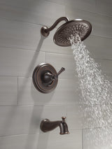 Delta Valdosta with H2Okinetic Technology 1-Handle Bathtub and Shower Faucet with Valve, Venetian Bronze, 8.25-in Round Showerhead