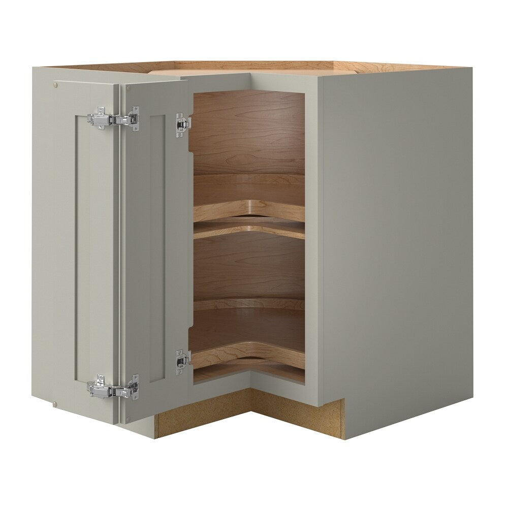 allen + roth Stonewall 33-in W x 34.5-in H x 24-in D Stone Lazy Susan Corner Base Fully Assembled Cabinet (Flat Panel Shaker Style)