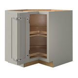 allen + roth Stonewall 36-in W x 34.5-in H x 24-in D Stone Lazy Susan Corner Base Fully Assembled Cabinet (Flat Panel Shaker Style)