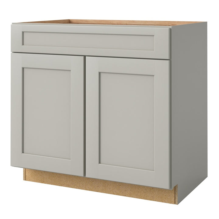 allen + roth Stonewall 36-in W x 34.5-in H x 24-in D Stone 1-Drawer Base Fully Assembled Cabinet (Flat Panel Shaker Style)