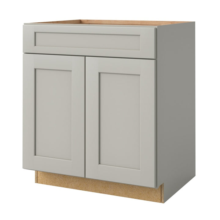 allen + roth Stonewall 30-in W x 34.5-in H x 24-in D Stone 1-Drawer Base Fully Assembled Cabinet (Flat Panel Shaker Style)