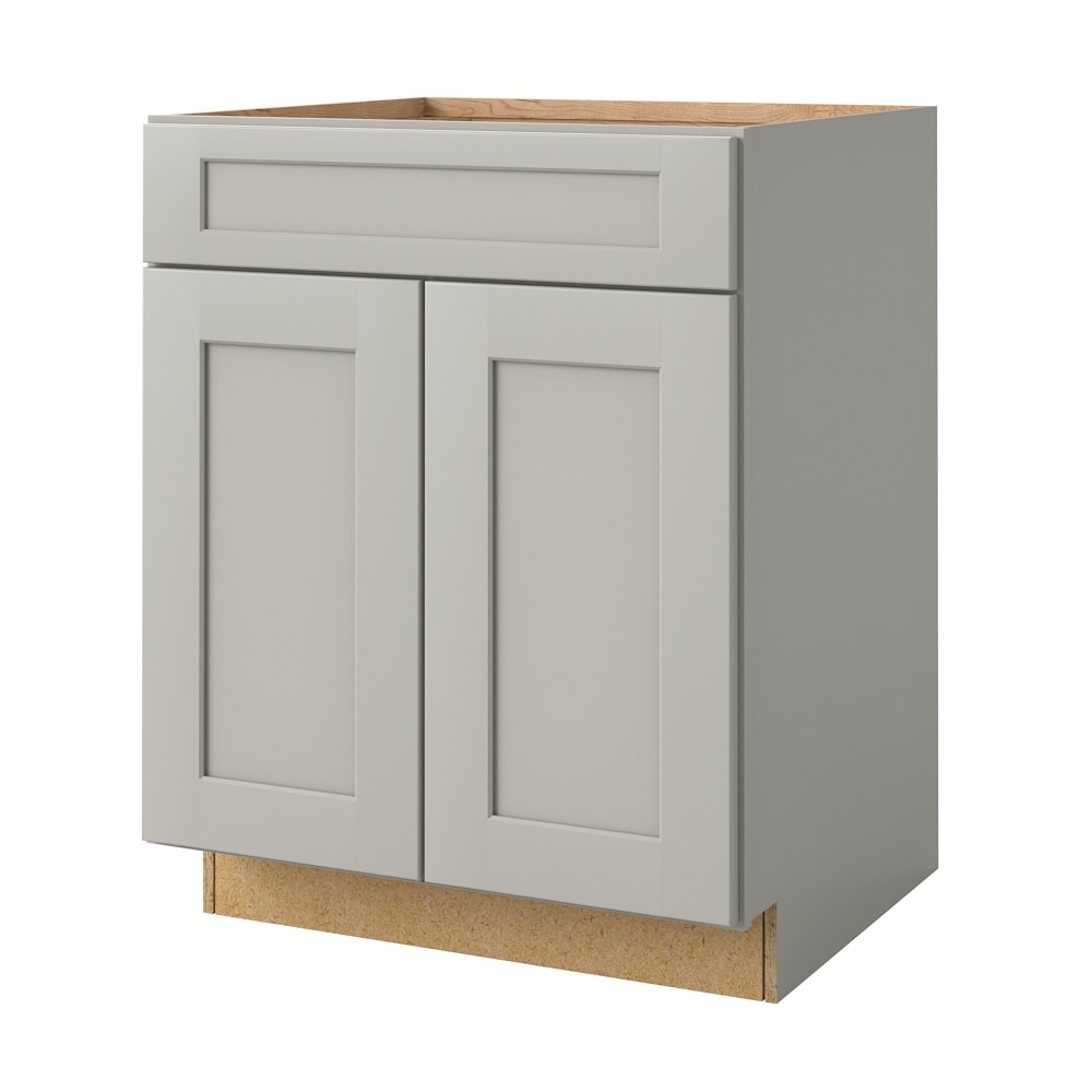allen + roth Stonewall 24-in W x 34.5-in H x 24-in D Stone 1-Drawer Base Fully Assembled Cabinet (Flat Panel Shaker Style)
