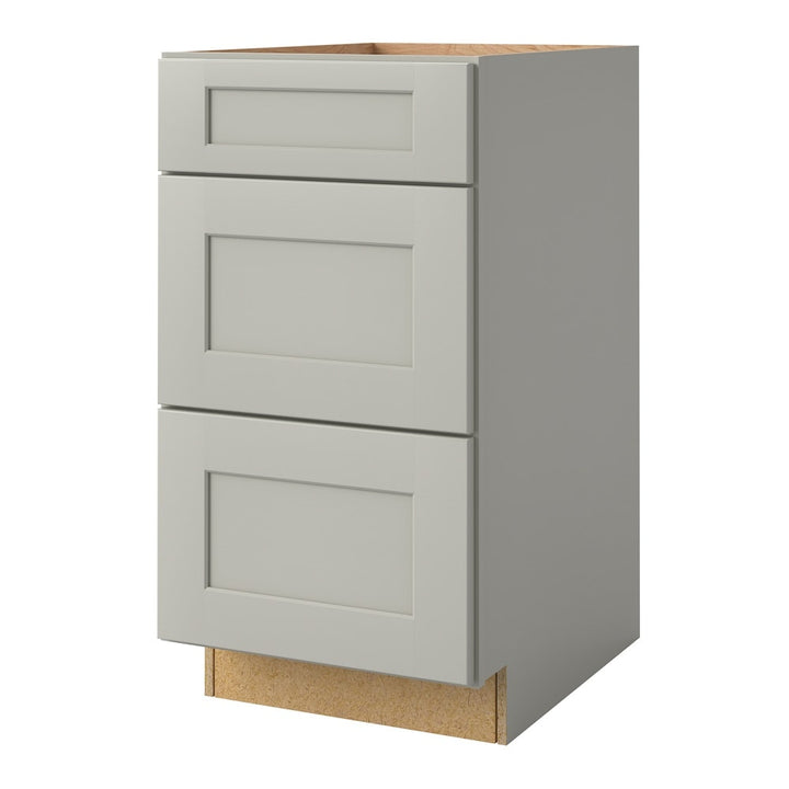 allen + roth Stonewall 18-in W x 34.5-in H x 24-in D Stone 3-Drawer Base Fully Assembled Cabinet (Flat Panel Style)