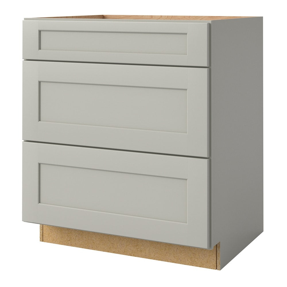 allen + roth Stonewall 30-in W x 34.5-in H x 24-in D Stone 3-Drawer Base Fully Assembled Cabinet (Flat Panel Style)