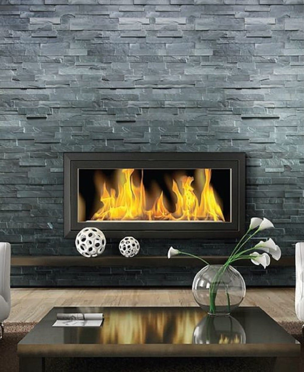 Satori Charcoal Ledgestone 6-in x 12-in Natural Stone Slate Stone Look Wall Tile (0.48-sq ft per Piece)