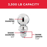 TowSmart 2 in. Chrome Hitch Ball - Super Arbor
