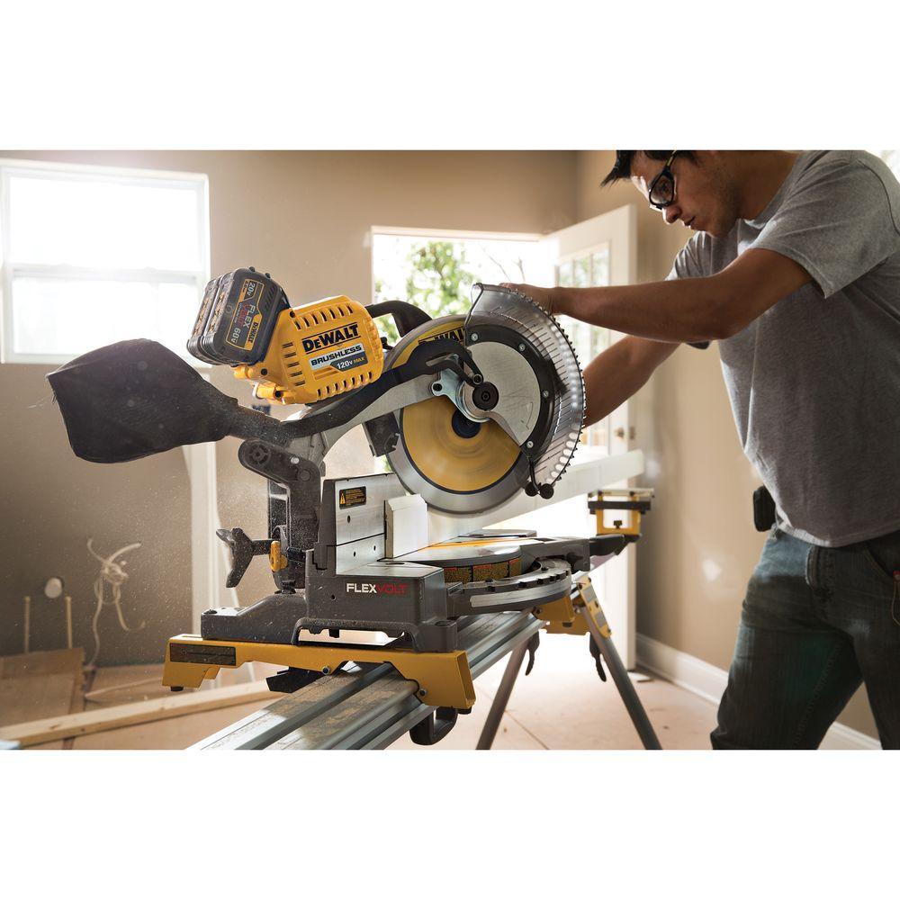 FLEXVOLT 120-Volt MAX Lithium-Ion Cordless Brushless 12 in. Miter Saw with AC Adapter (Tool-Only) - Super Arbor