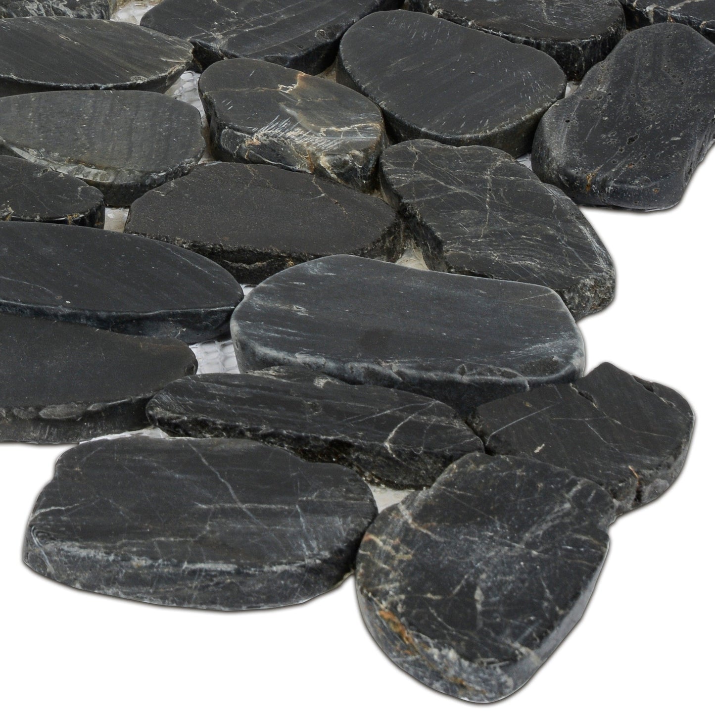 Satori River Rock Black 12-in x 12-in Natural Stone Mosaic Floor and Wall Tile (0.96-sq. ft/ Piece)