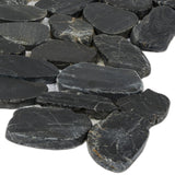 Satori River Rock Black 12-in x 12-in Natural Stone Mosaic Floor and Wall Tile (0.96-sq. ft/ Piece)