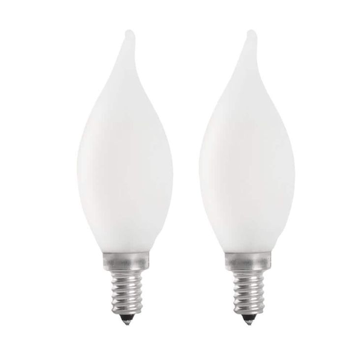 Feit Electric 60-Watt Equivalent CA10 Candelabra Dimmable Filament CEC Frosted Glass Chandelier LED Light Bulb, Soft White (2-Pack)