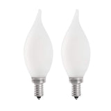 Feit Electric 60-Watt Equivalent CA10 Candelabra Dimmable Filament CEC Frosted Glass Chandelier LED Light Bulb, Soft White (2-Pack)