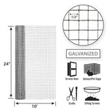 GARDEN CRAFT Gray Galvanized Steel Hardware Cloth Rolled Fencing with Mesh Size 1/2-in x 1/2-in