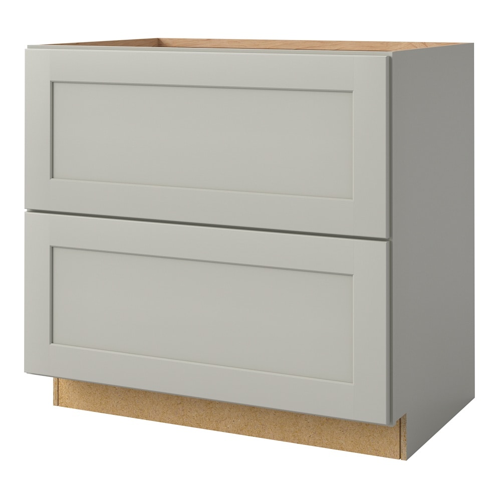 allen + roth Stonewall 36-in W x 34.5-in H x 24-in D Stone 2-Drawer Base Fully Assembled Cabinet (Flat Panel Style)